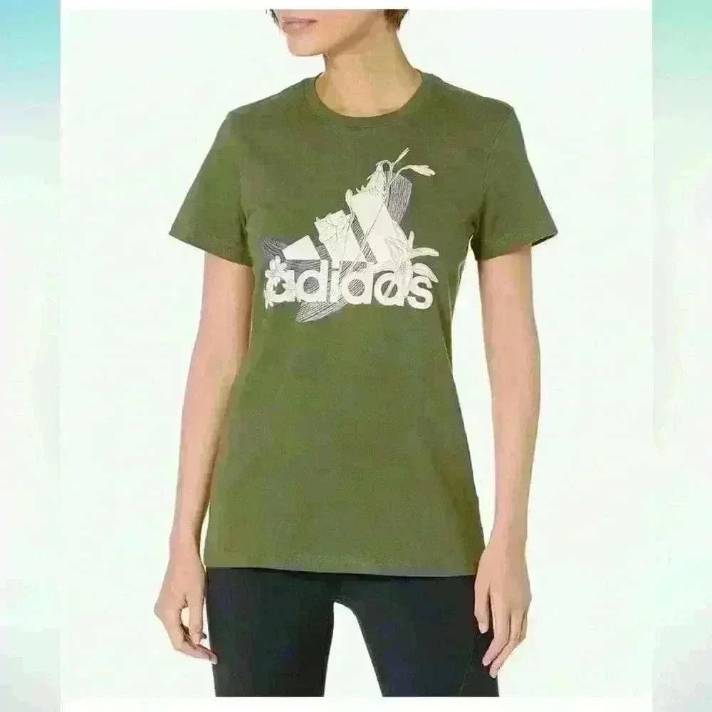 Adidas Nini Sum Graphic T-Shirt, Women’s Size Medium in Wild Pine color - Picture 3 of 13